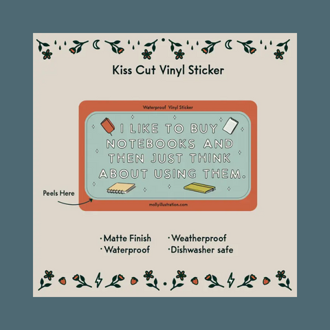 I Like To Buy Notebooks Sticker
