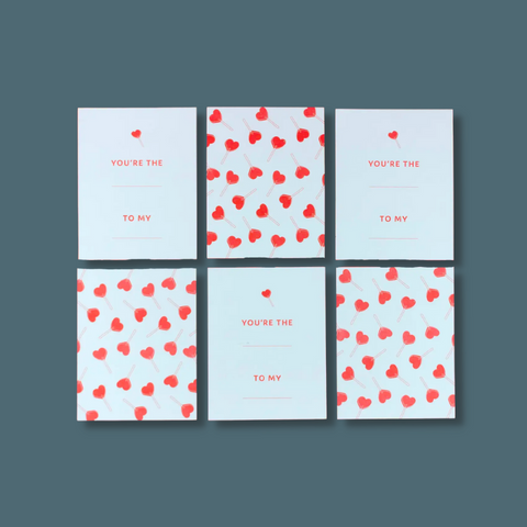 Front and backs of valentines