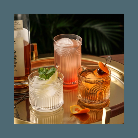 Art Deco Crystal Highball Glass