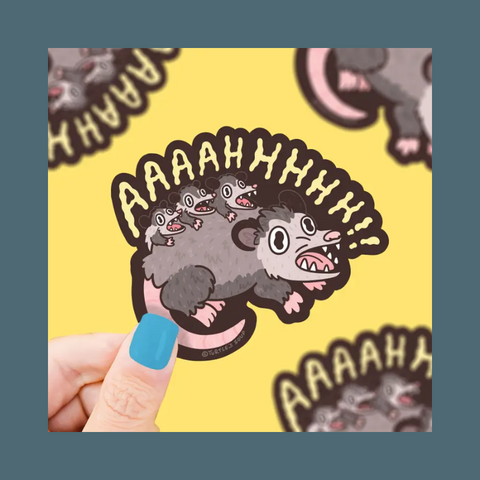 Screaming Opposum Vinyl Sticker