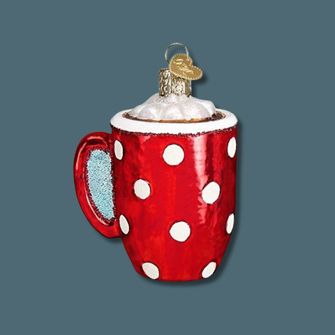 Old World Christmas Hot Cocoa Blown Glass Ornament