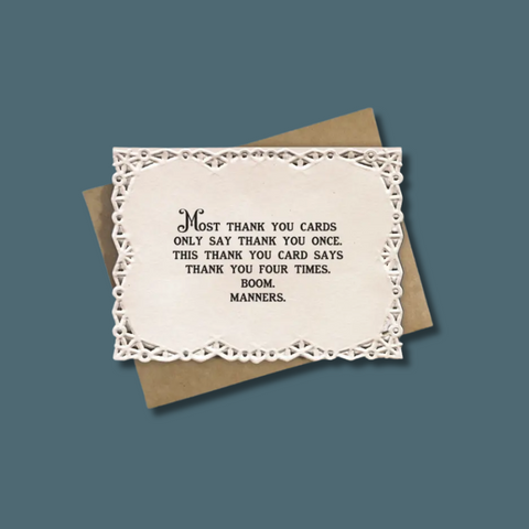 Boom Manners Thank You Card