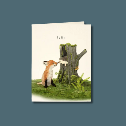 Fox And Hedgehog Card