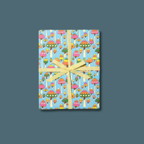Groovy Mushrooms Wrapping Paper Sheet