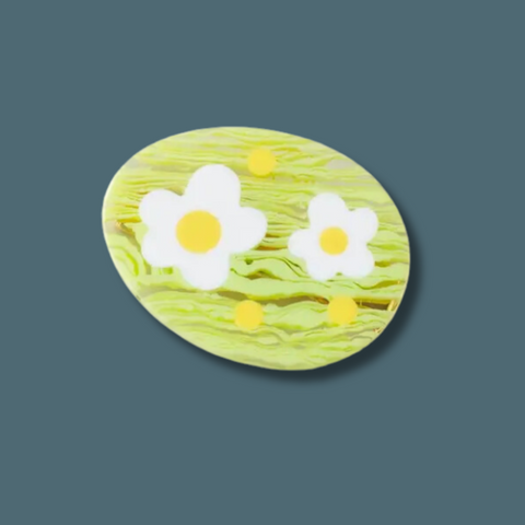 Eco Lime Daisy Egg Hair Clip