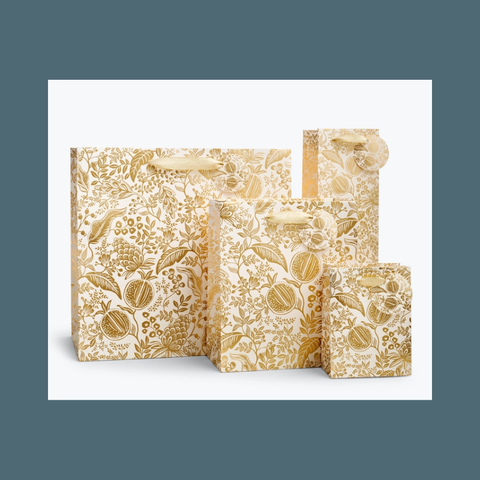 Gold Foil Pomegranate Gift Bags