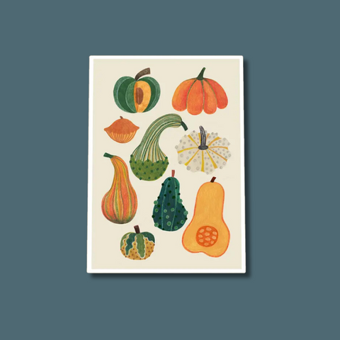 Art Print of Pumpkins and Gourds