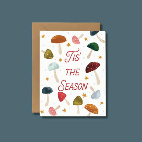 Tis' The Season Mushroom Card