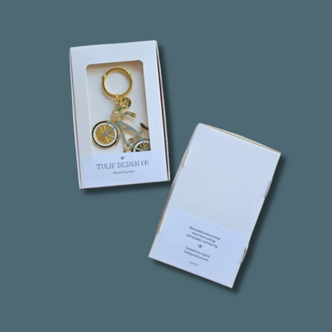 Bicycle Gold Metal Keychain