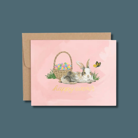 Easter Bunny Basket Greeting Card