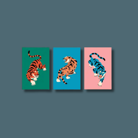 Multicolored Tiger Art Prints