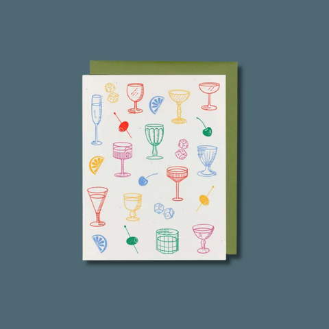 Colorful Glassware Greeting Card