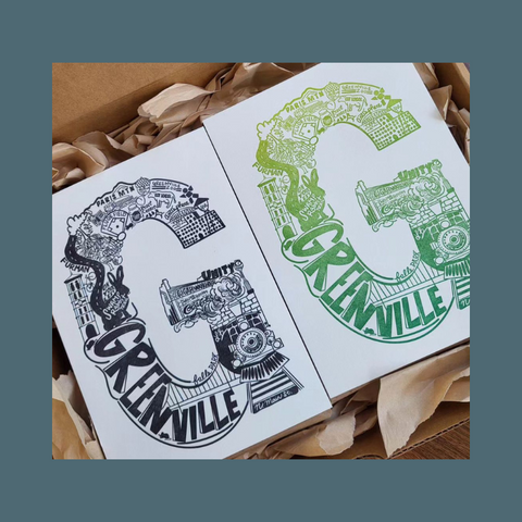 Letterscapes Greenville Letterpress Print