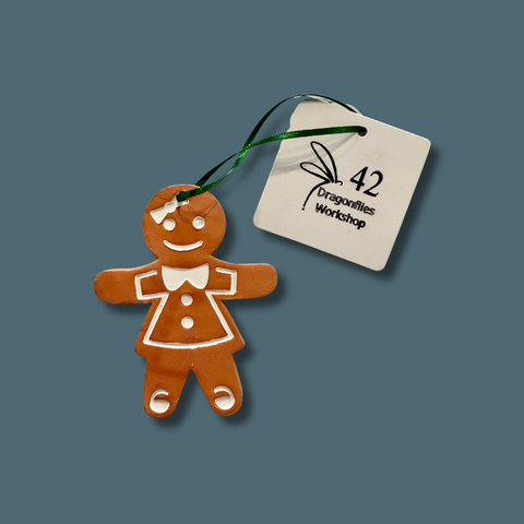 Handcrafted Ceramic Gingerbread Friend Ornament