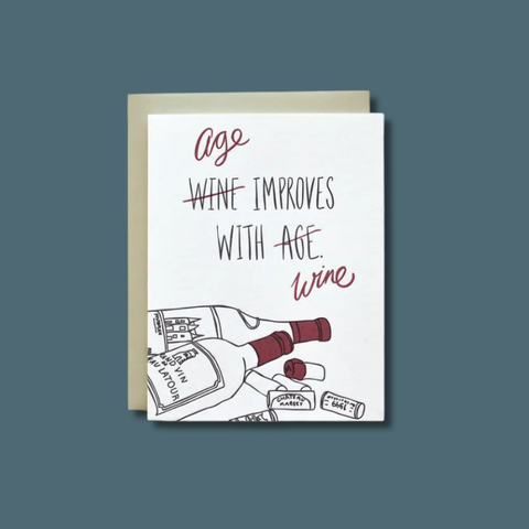 Age And Wine Birthday Card