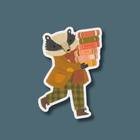 Bookish Badger Vinyl Sticker