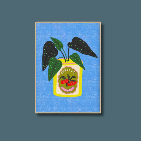 Vintage Cherries Tin Art Print