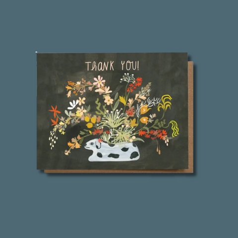 Dalmation Floral Thank You Card
