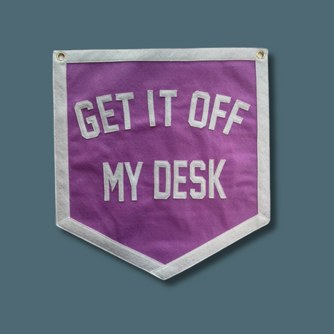 Lavender Haze Get It Off My Desk Wall Pennant