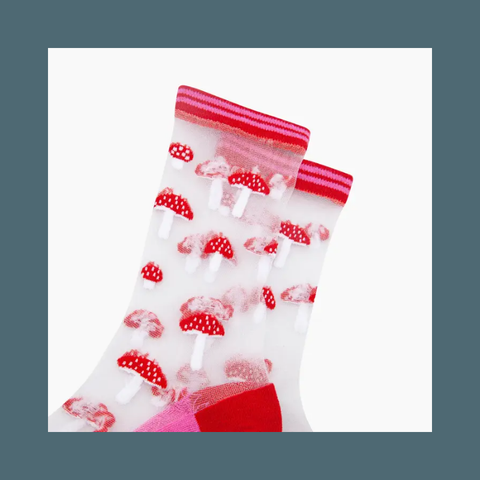 Toadstools Sheer Pop Socks 