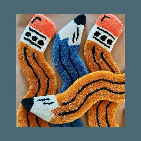 Woggly Pencil Tufted Wall Hanging