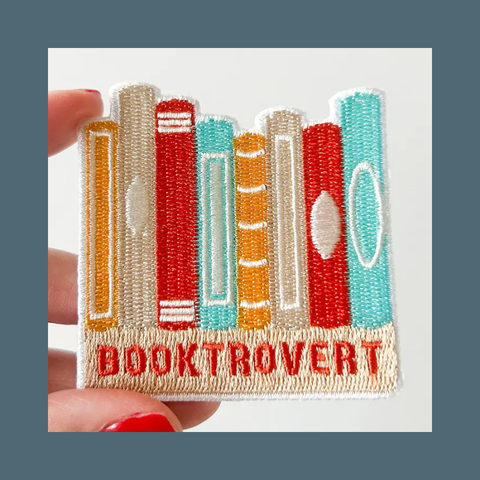 Booktrovert Embroidered Iron-On Patch