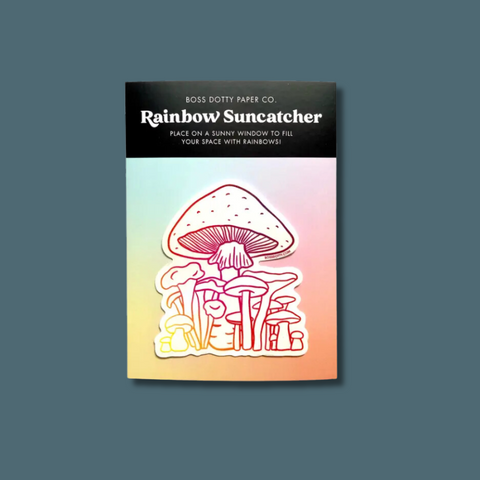 Mushroom Rainbow Suncatcher Sticker