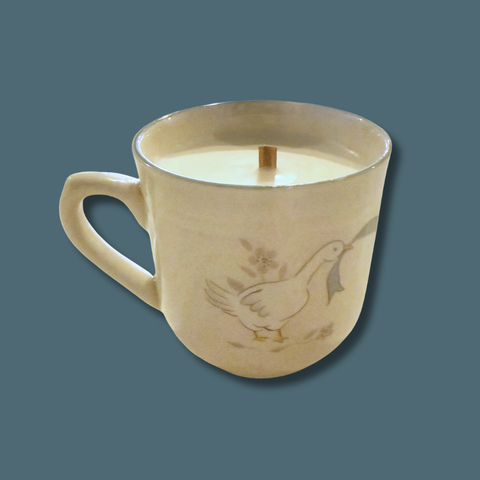 Vintage Geese Coffee Cup Candle