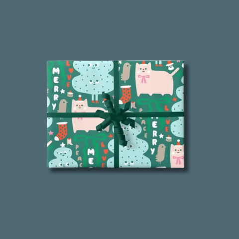 Peace Love Merry Wrap Flat Sheet