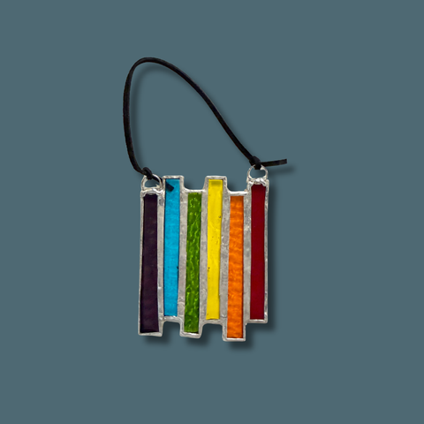 Hanging Striped Rainbow Stained Glass