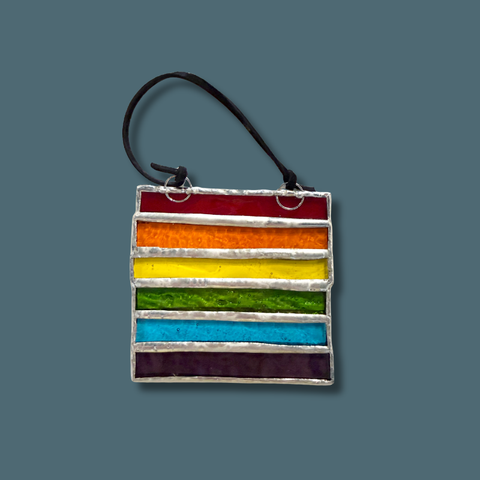 Hanging Striped Rainbow Stained Glass
