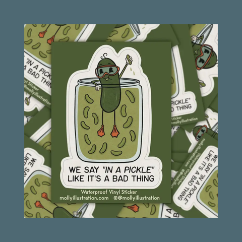 In A Pickle Illustrated Sticker