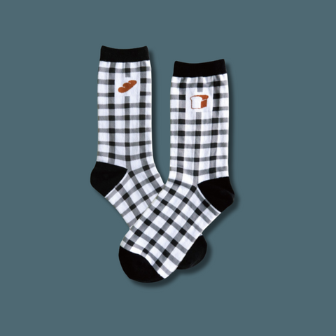 Checkboard Bread Crew Socks