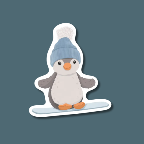 Snowboard Penguin Jellycat Sticker