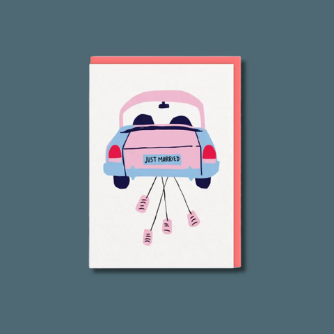 Car And Cans Just Married Card