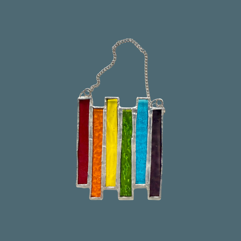 Hanging Striped Rainbow Stained Glass