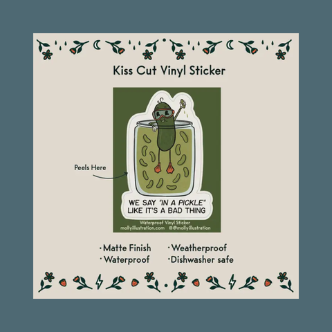 In A Pickle Illustrated Sticker