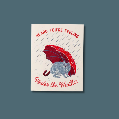 Under The Weather Cat Card