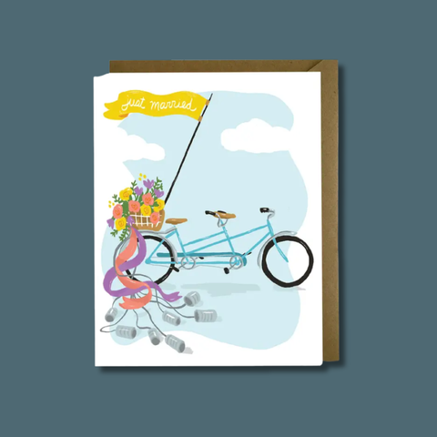 Tandem Bicycle Wedding Card