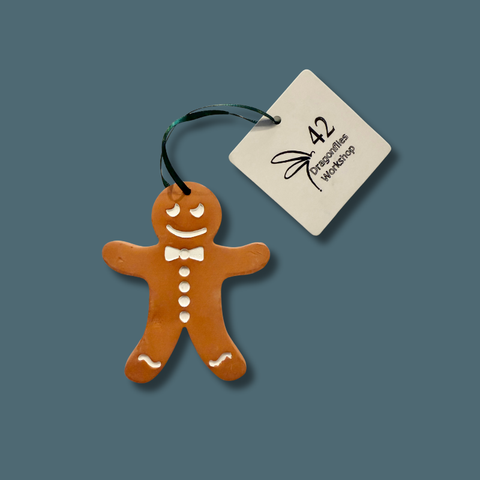 Handcrafted Ceramic Gingerbread Friend Ornament