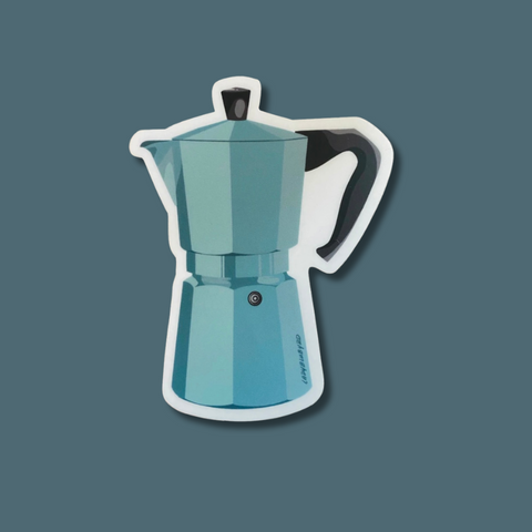 Light Blue Moka Pot Vinyl Sticker