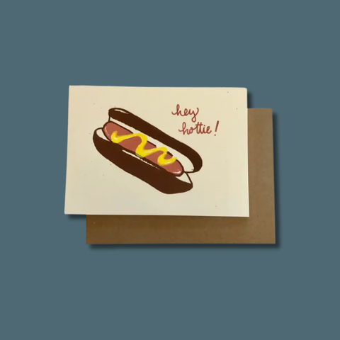 Hey Hottie Hotdog Card