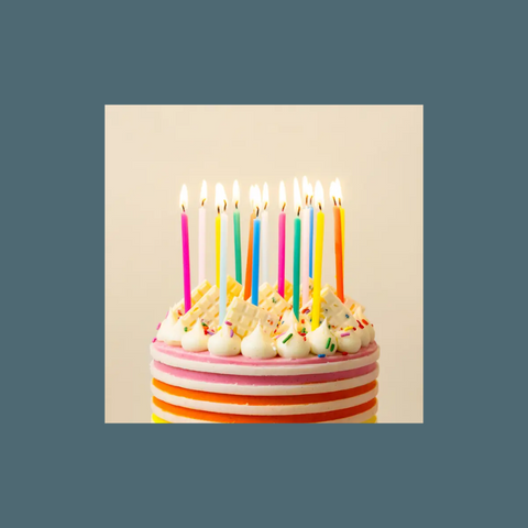 Tall Rainbow Birthday Candles 16 Pack