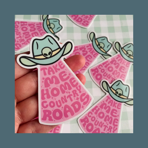 Cowboy Alien Sticker