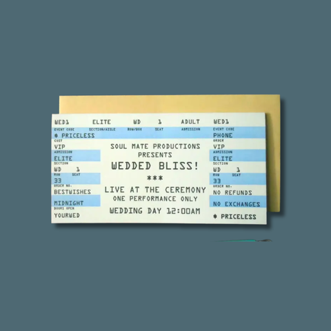 Wedding Rock Ticket Card