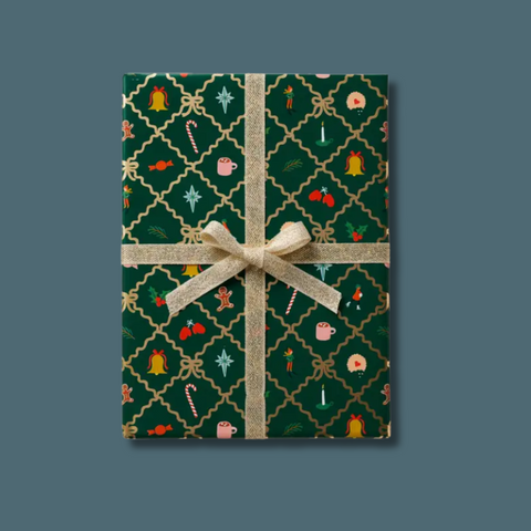 Holiday Argyle Continuous Wrapping Roll