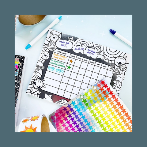 Outta This World Color-In Sticker Reward Chart