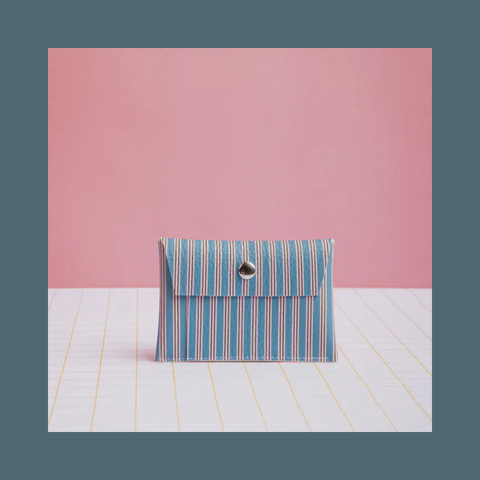 Blue And Pink Stripes Wallet 
