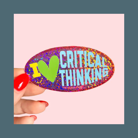 Critical Thinking Glitter Sticker