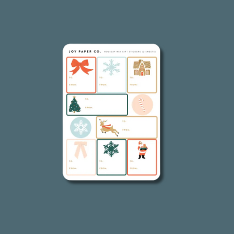 Holiday Gift Tag Sticker Sheet